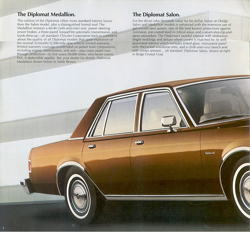 1985 Dodge Diplomat Brochure Page 1